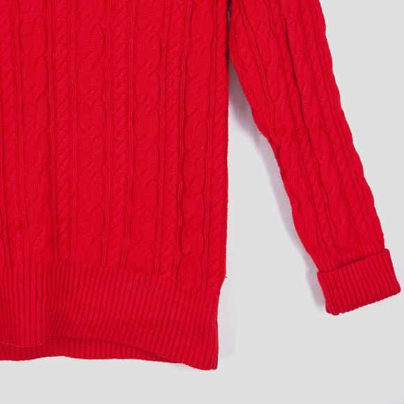 Chunky Cable Knit Sweater Women Petite Large VNeck Cozy Pullover Casual JCPenney - Picture 12 of 16